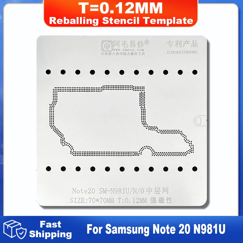 AMAOE For Samsung Note 20 Ultra N9860 N981U N981N N9810 SM-N981U SM-N981N SM-N9810 Middle Layer Reballing Stencil Template BGA