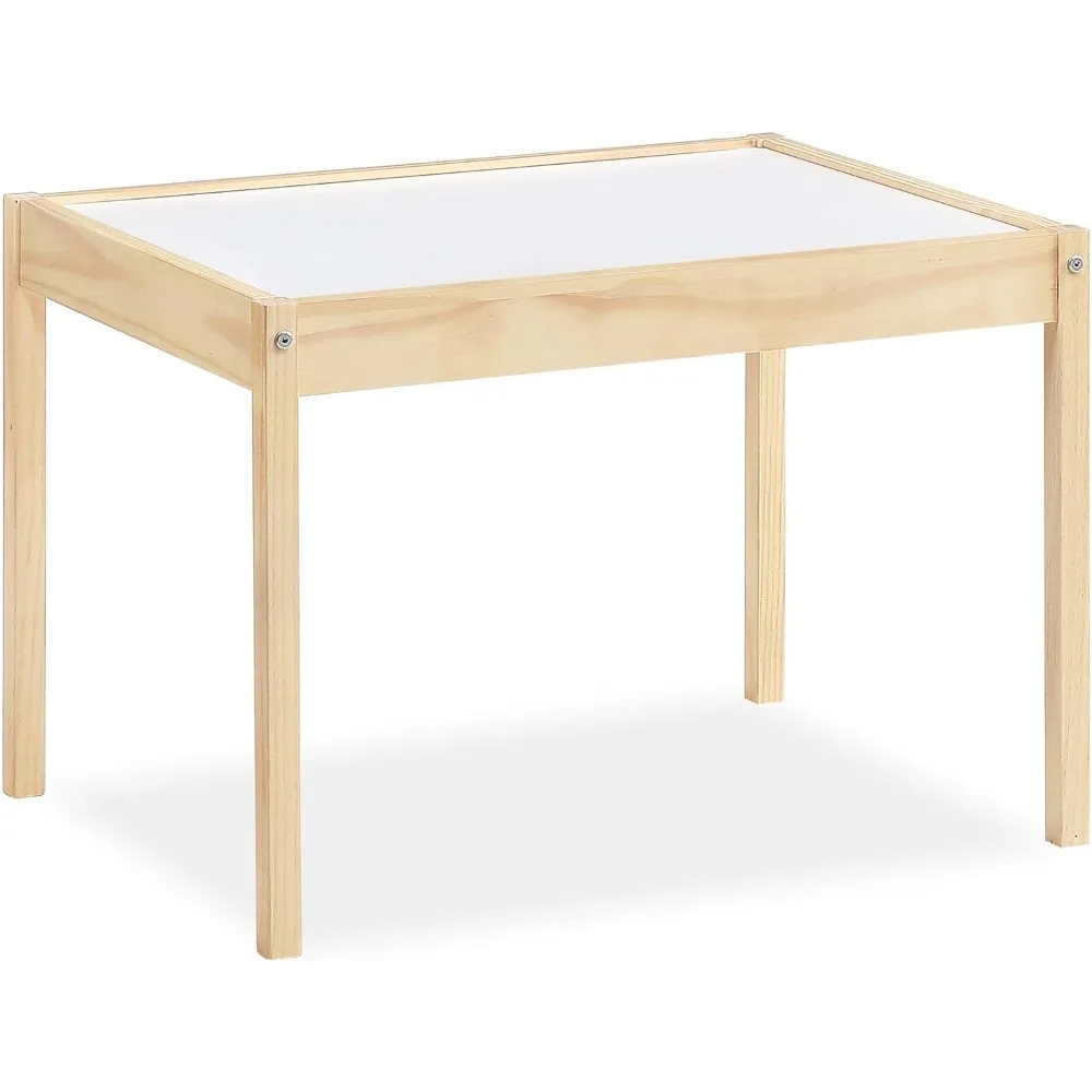 Table et chaise de relaxation pour bébé, ensemble de table naturel et blanc, 3 pièces