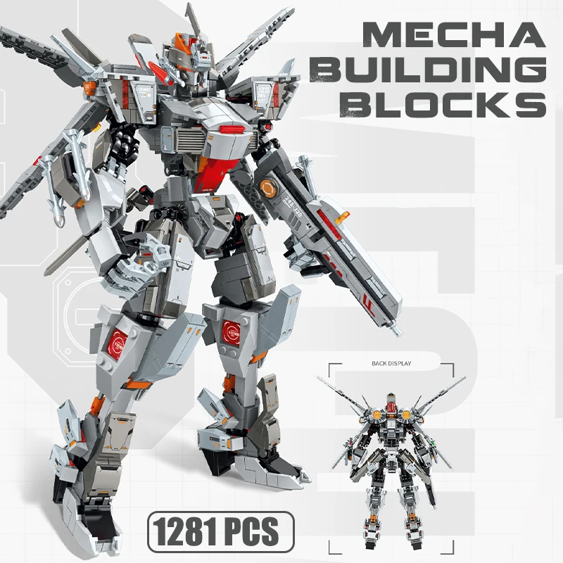 MOC 1281 PCS J20 Fighter Transformation Robot Warrior Building Blocks Mecha Figures Model with Weapon Bricks Toys for Kids Gifts