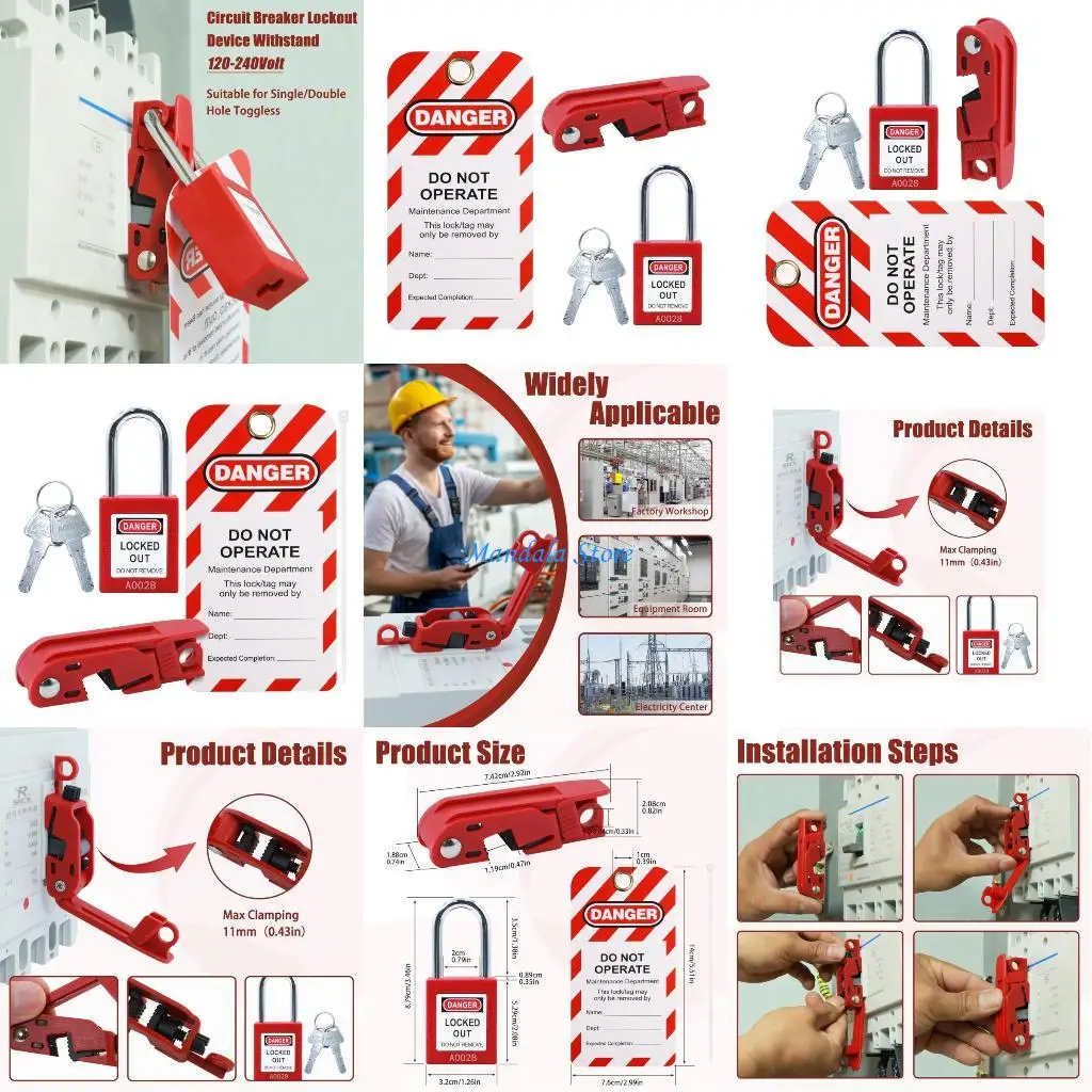 

U2JC Electrical Safety Breaker Lockout Device Nylons Material Equipment Maintenance Security Tool