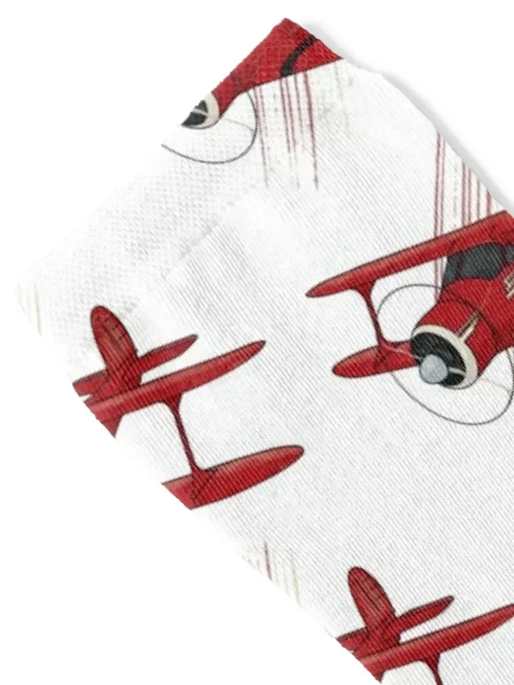 Beechcraft Staggerwing Red and White Socks Stockings compression new in's sports and leisure set Men's Socks Women's