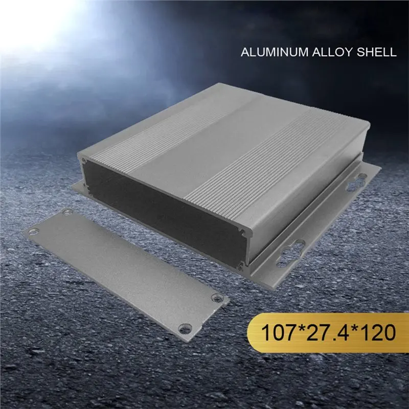 DT39 Aluminum Enclosure Electric Project Box, 107x27.4x120mm DIY Wall-Mounting Case, Gray Power Shell for Electronics