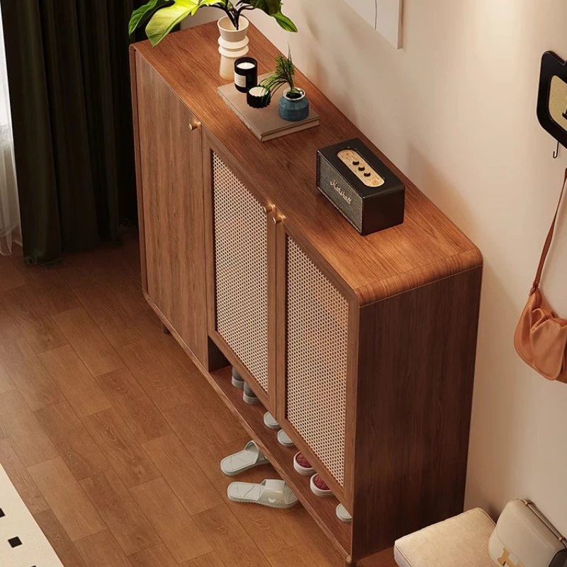 Shoe Cabinet Household Entrance Solid Wood Large Capacity Multi-layer Door New Chinese-style Small Apartment Bedroom Livingroom
