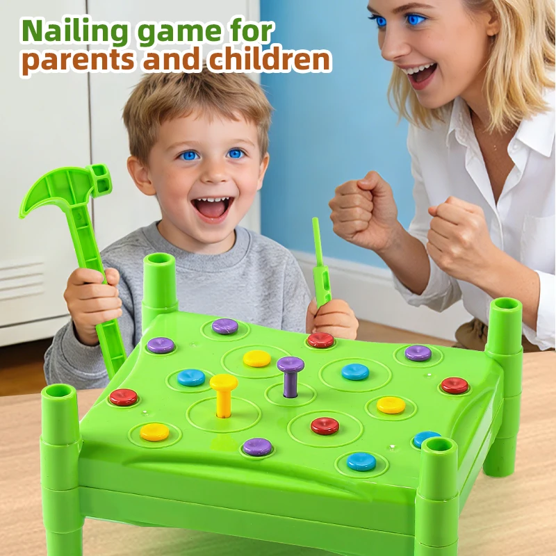 Juguete de Martillar Clavos para Niños - Juguete de Percusión Interactivo para Padres e Hijos para Desarrollar Habilidades Motoras Finas, Concentración y Coordinación Mano-Ojo