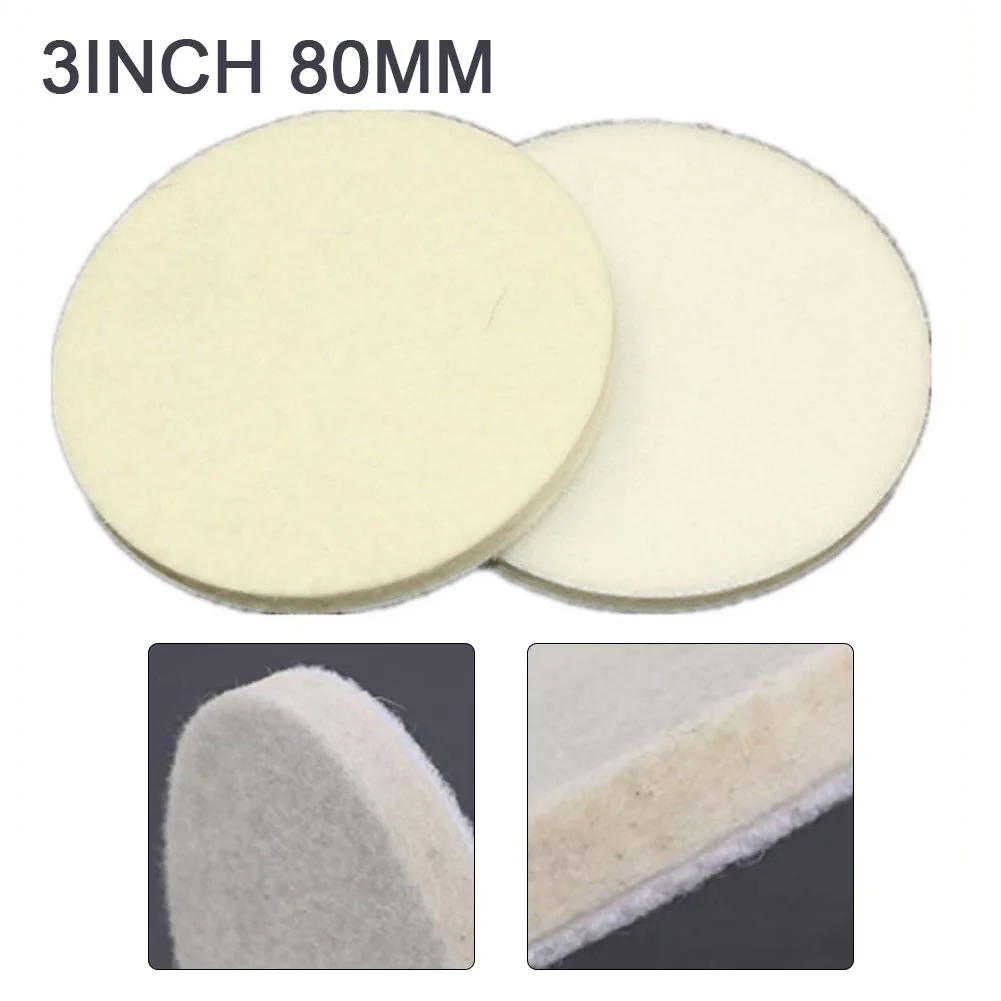 Imagem -05 - Sentiu Polimento Roda Lustrando Almofadas Discos de Moagem para Jade Metal Vidro Mármore Cerâmica 80 mm Pcs lã