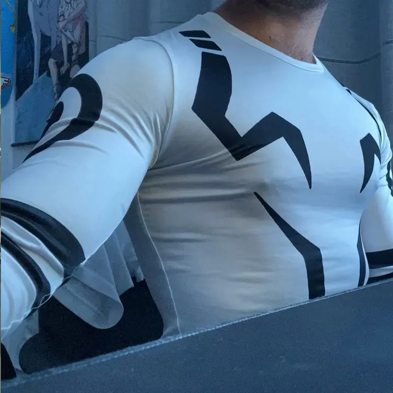 Men's Compression Shirt Anime Jujutsu Kaisen 3D Print Sport Quick Dry Tight Gym TShirts Fitness Workout Summer Male Tops Tee