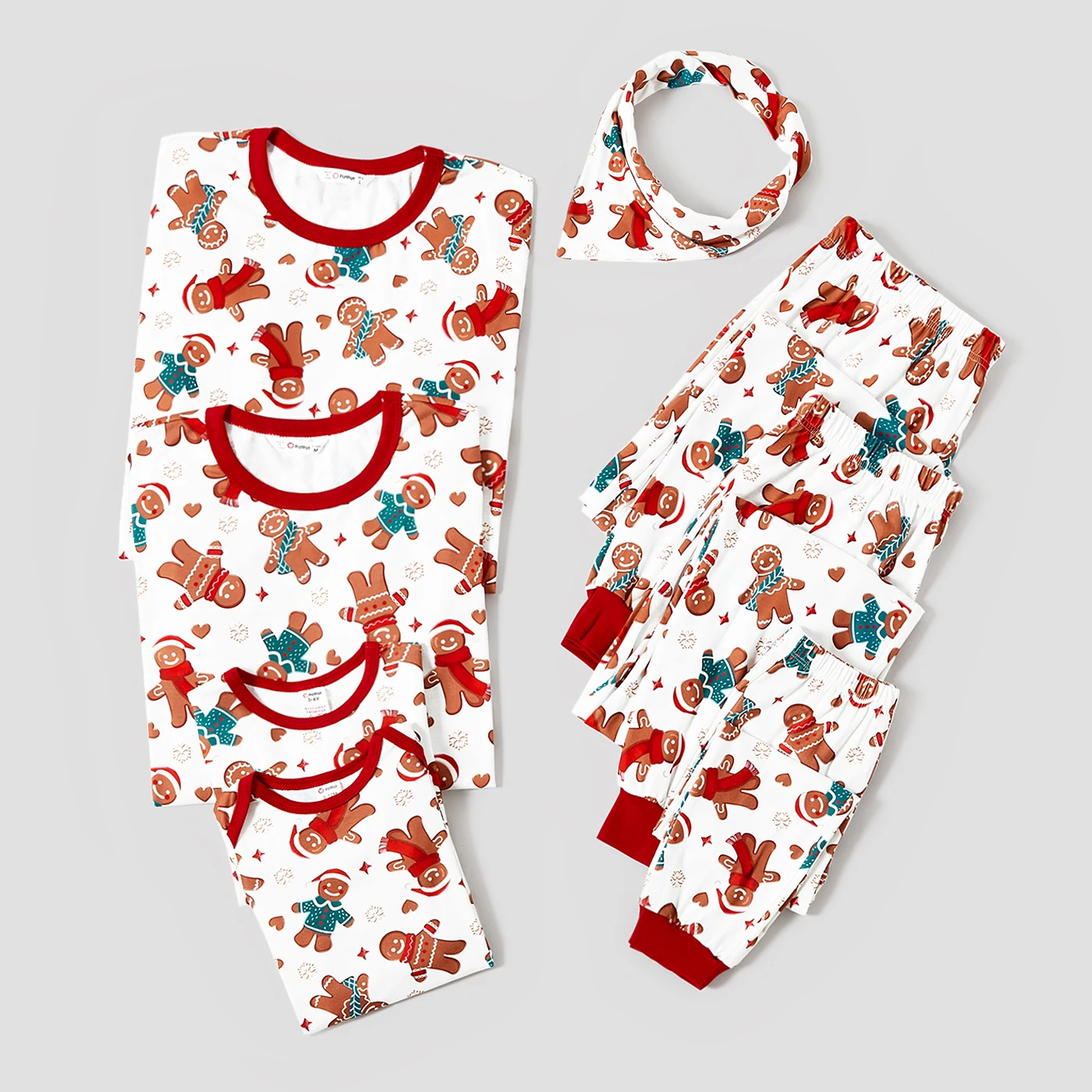 PatPat-Conjunto de pijama a juego para toda la familia, pijama con estampado navideño de hombre de jengibre, resistente al fuego