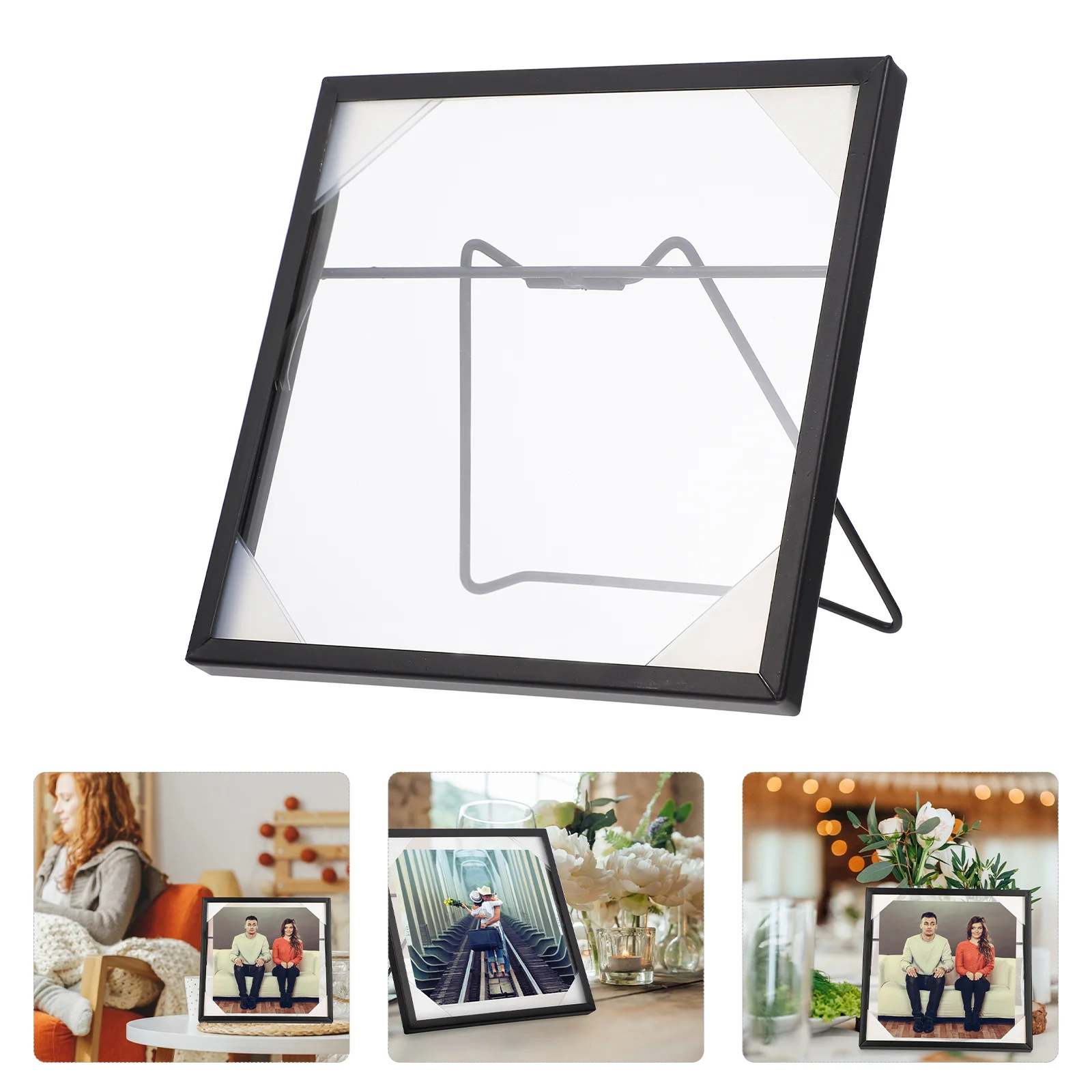 

1Pcs Decorative Photo Frame Exquisite Desktop Picture Holder Simple Style Indoor Photo Display Container for Home Office Decor