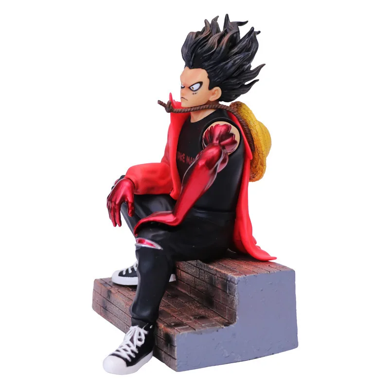 One Piece Anime Action Figure, Tide Brand, Position assise, Salle Man Luffy, Modèle de collection en PVC, Ornements Jouets Cadeaux, 22cm