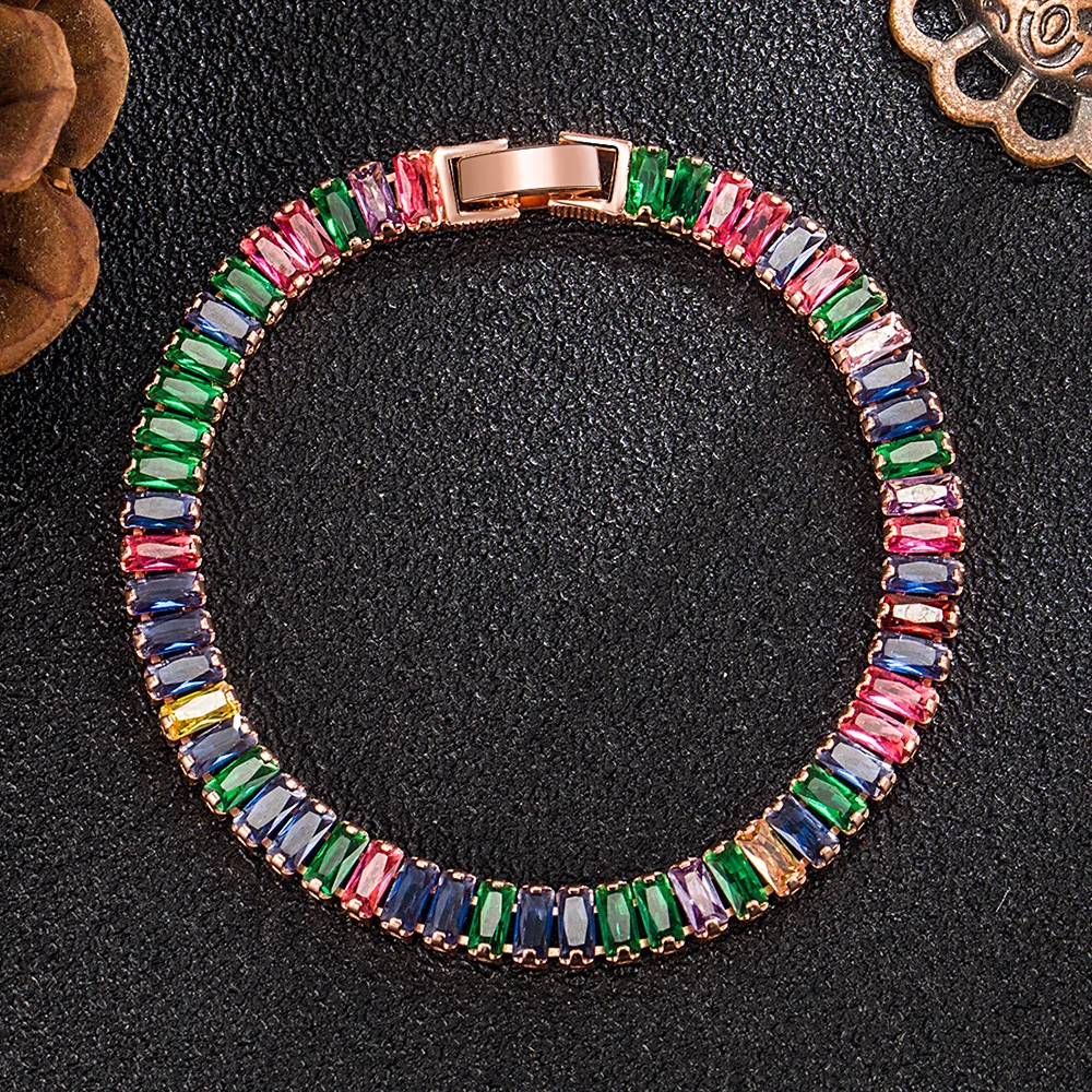 Esmeralda corte moissanite diamante e esmeralda rubi tênis pulseira para mulheres homens s925 prata esterlina jóias finas pulseiras