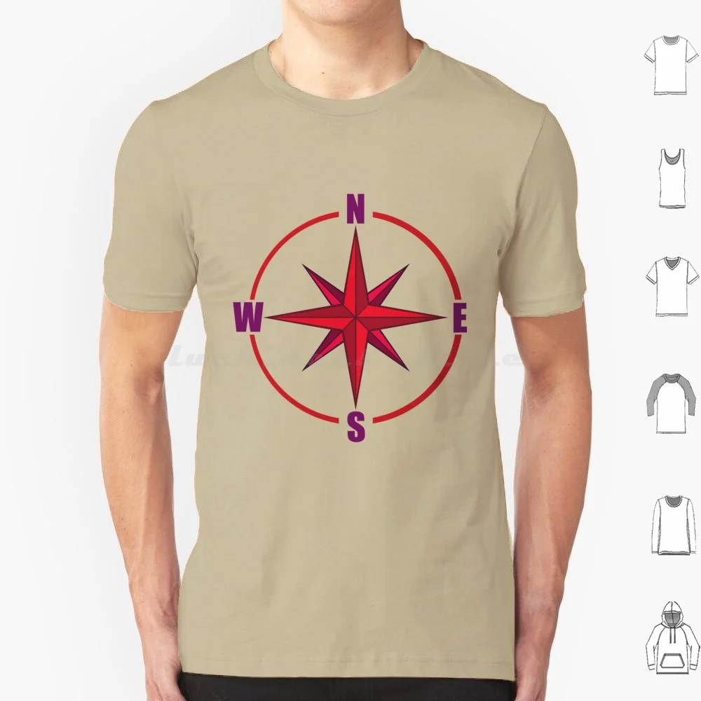 Compass Windrose T-Shirts I Stickers T Shirt Big Size 100% Cotton Compass 1 Adventure 2 Travel 3 Quote 4 Nature 5 Game 6 Hiking