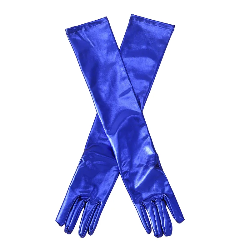 

50cm Women's Extra Long Lacquer Leather Sexy Elastic Gloves Opera Costume Cosplay Dress up Dark Gloves