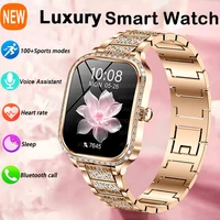 2025 nuevo reloj inteligente de lujo para mujer 1,75 ""pantalla HD ritmo cardíaco deporte Fitness IP68 impermeable BT llamada Smartwatch para dama Giftt