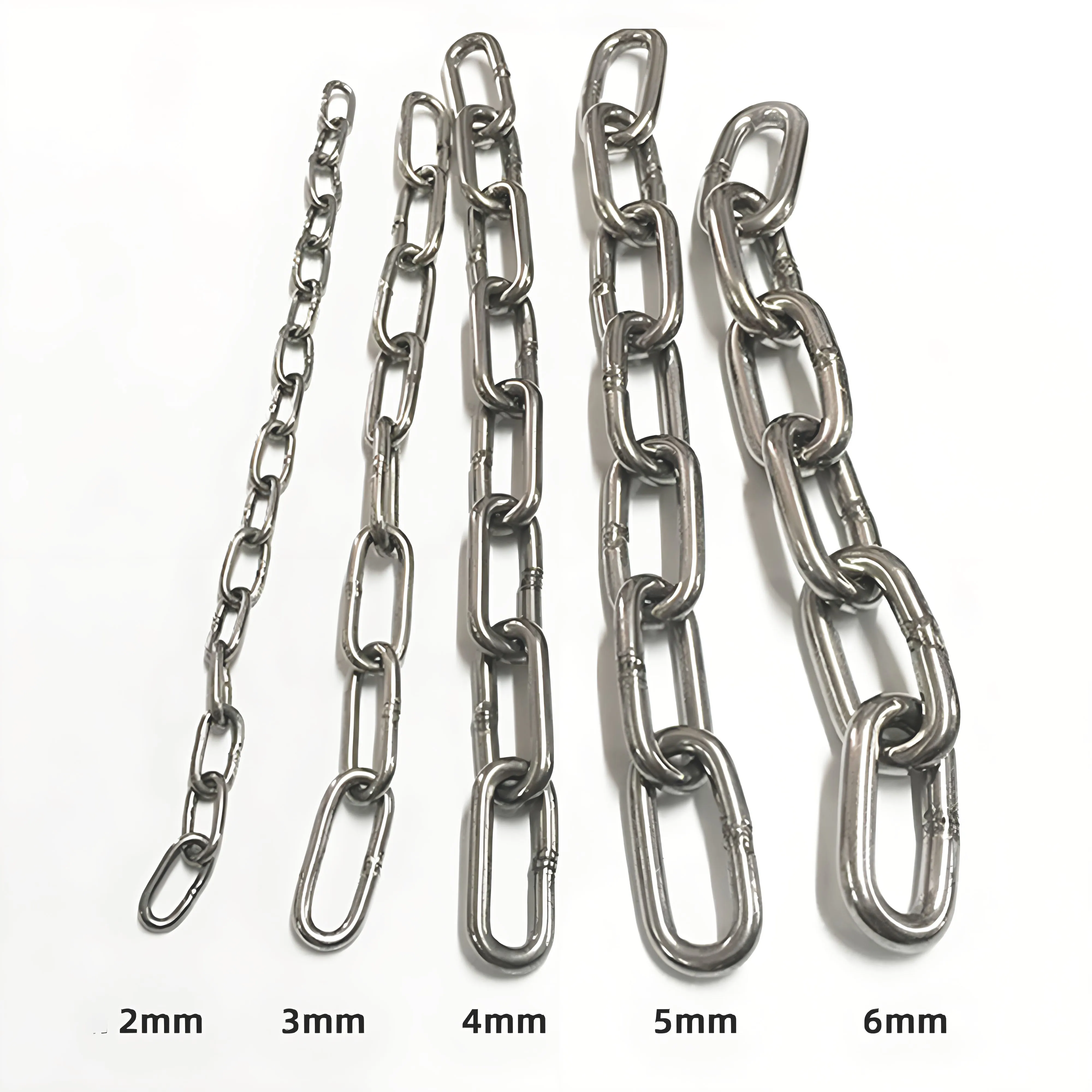 1Meter 2/3/4/5/6mm Stainless Steel Chain Heavy Duty Metal Chains Multi-purpose Chain for Lifting Swing Clothesline Pet Traction