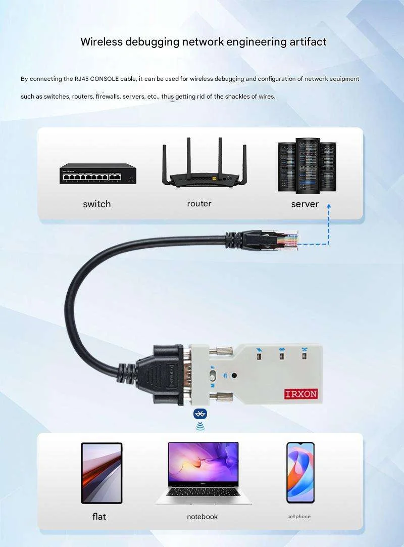 Adaptador Universal RS232 Serial BLE cargador TYPE-C tecnología ABS tecnología inalámbrica macho y hembra 35 metros