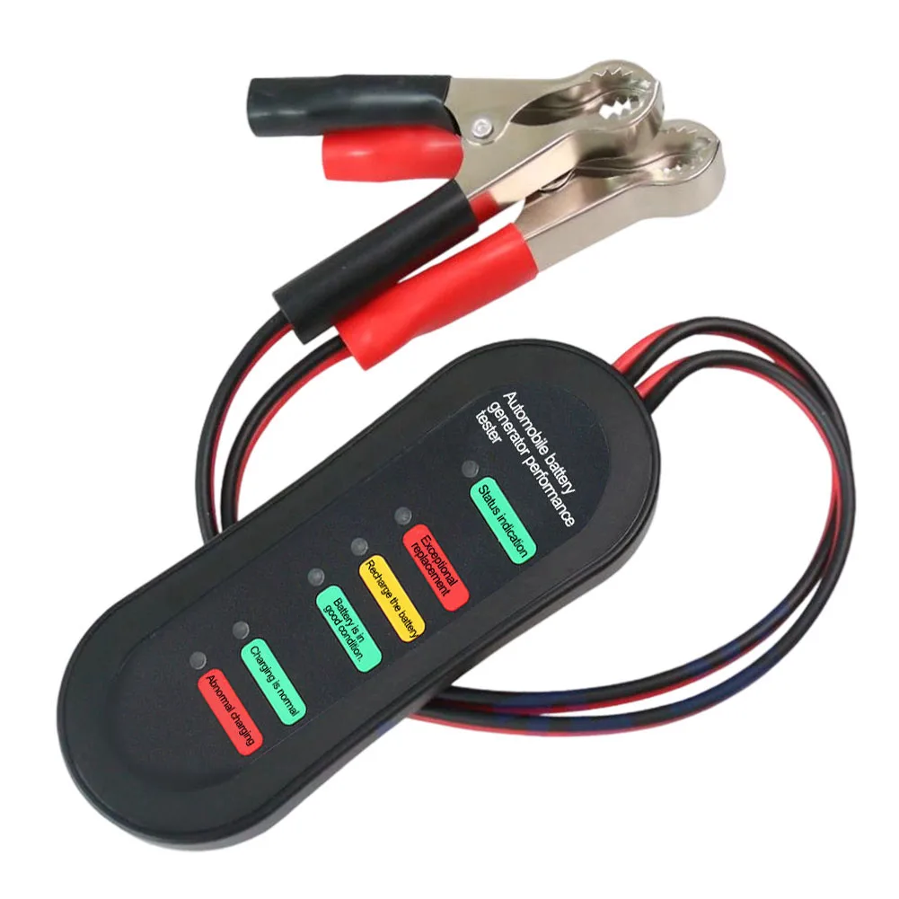 1pc 12v testador de alternador de bateria de carro analisador automotivo indicador de testador de carga de carro para cortadores de grama fácil de usar