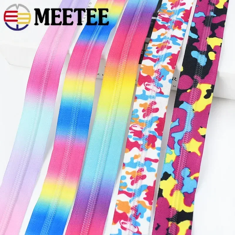 Meetee 3Meters 5# Nylon Zippers Tape For Sewing Bags Jacket Purse Decor Zipper Coat Coil Zip Repair Kit DIY Garment Accessories