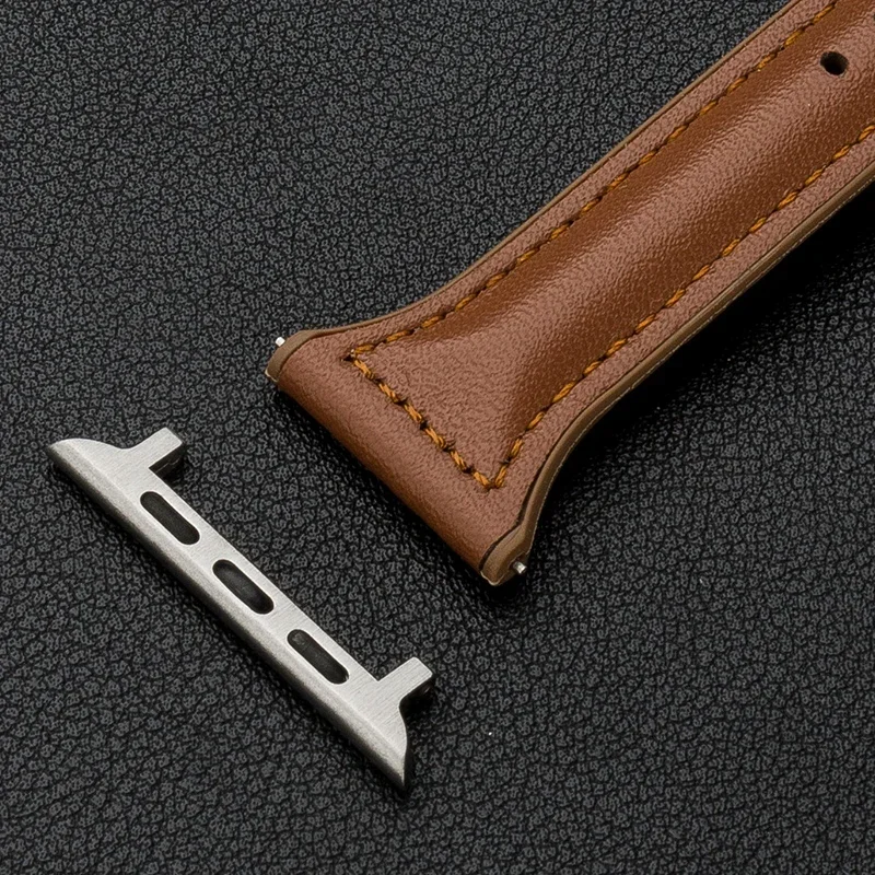 Тонкий кожаный ремешок для Apple Watch ремешки 45 мм 44 мм 40 мм 41 мм 42 мм 46 мм Ultra 2 49 мм 44 мм Браслет apple watch 10 9 8 7 se 5 6 4