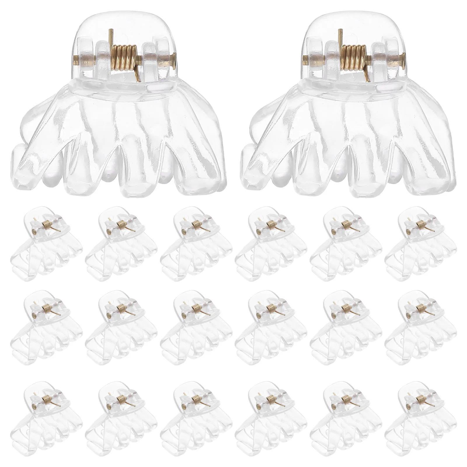 

24 pcs Little Octopus Clips Transparent Plastic Hair Accessories For Women Girls Strong Hold Smooth Teeth Design For Thick Thin