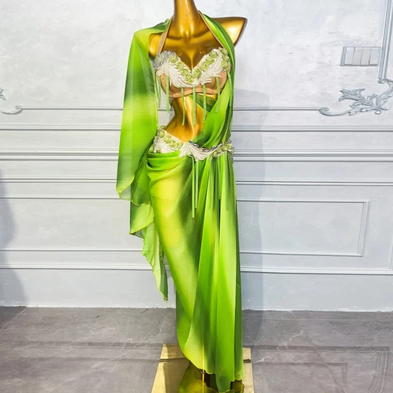 Traje de actuación de danza Oriental para adultos, ropa de competición profesional para bailarina del vientre, trajes elegantes de danza del vientre