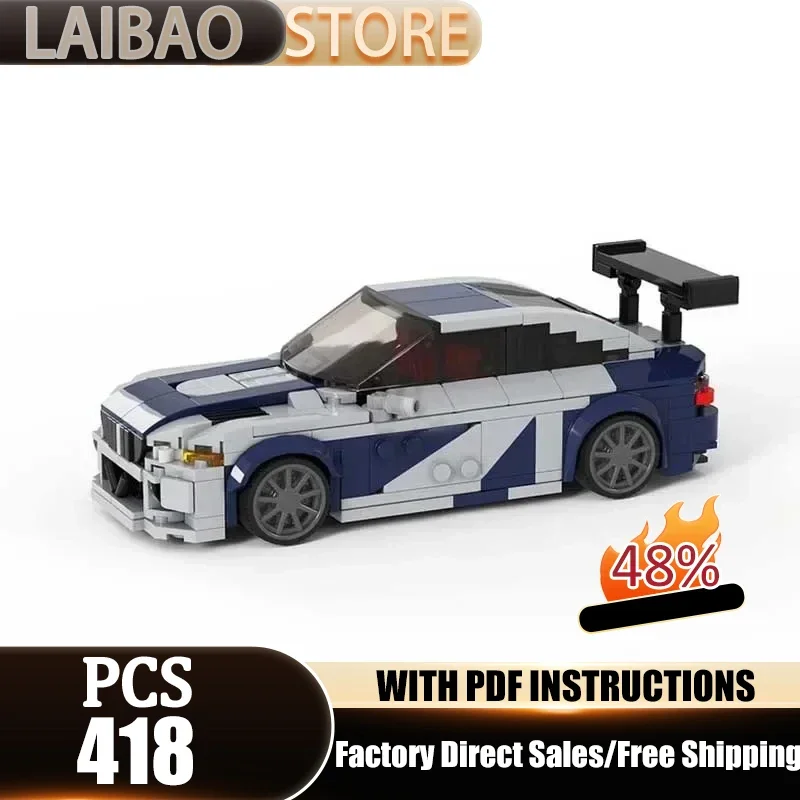 Super Sports Car Moc Building Blocks M3 E46 Speed Champions Cars Model Technology Bricks DIY Assembly Set Gifts Holiday Toy