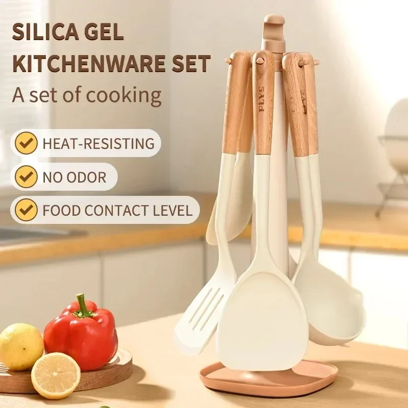 Silicone spatula set stir-fry spatula non-stick pan special high temperature resistant soup spoon funnel spoon TB9195