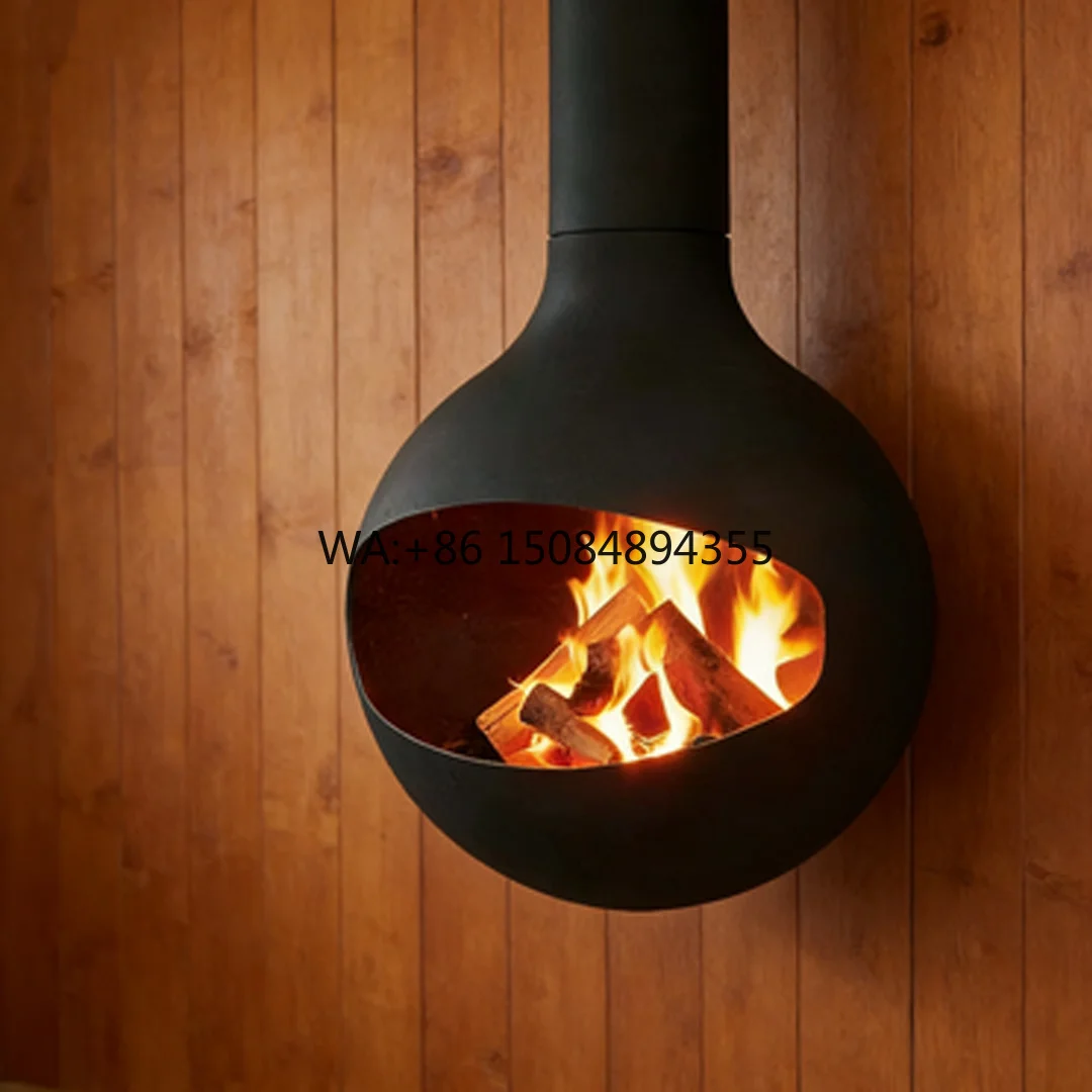 CRUISE 360° Free Rotation Smokeless Environment-Friendly Villa Decoration Ceiling Wood Burning Stoves 700mm Hanging Fireplace