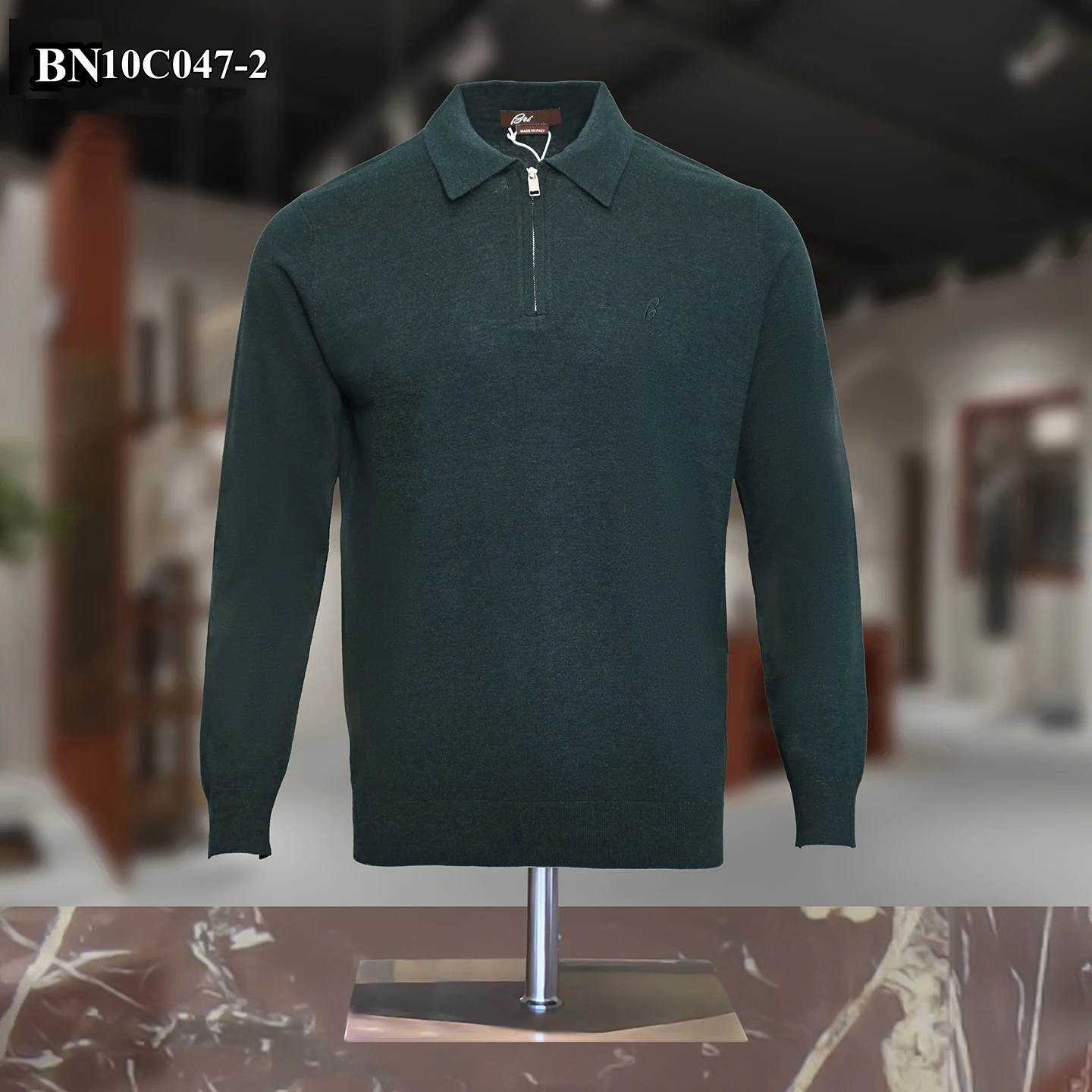 BLSK CPRT Sweater men's 2025 autumn winter new warm Long sleeved embroidery knitting elastic zipper quality big size M-4XL