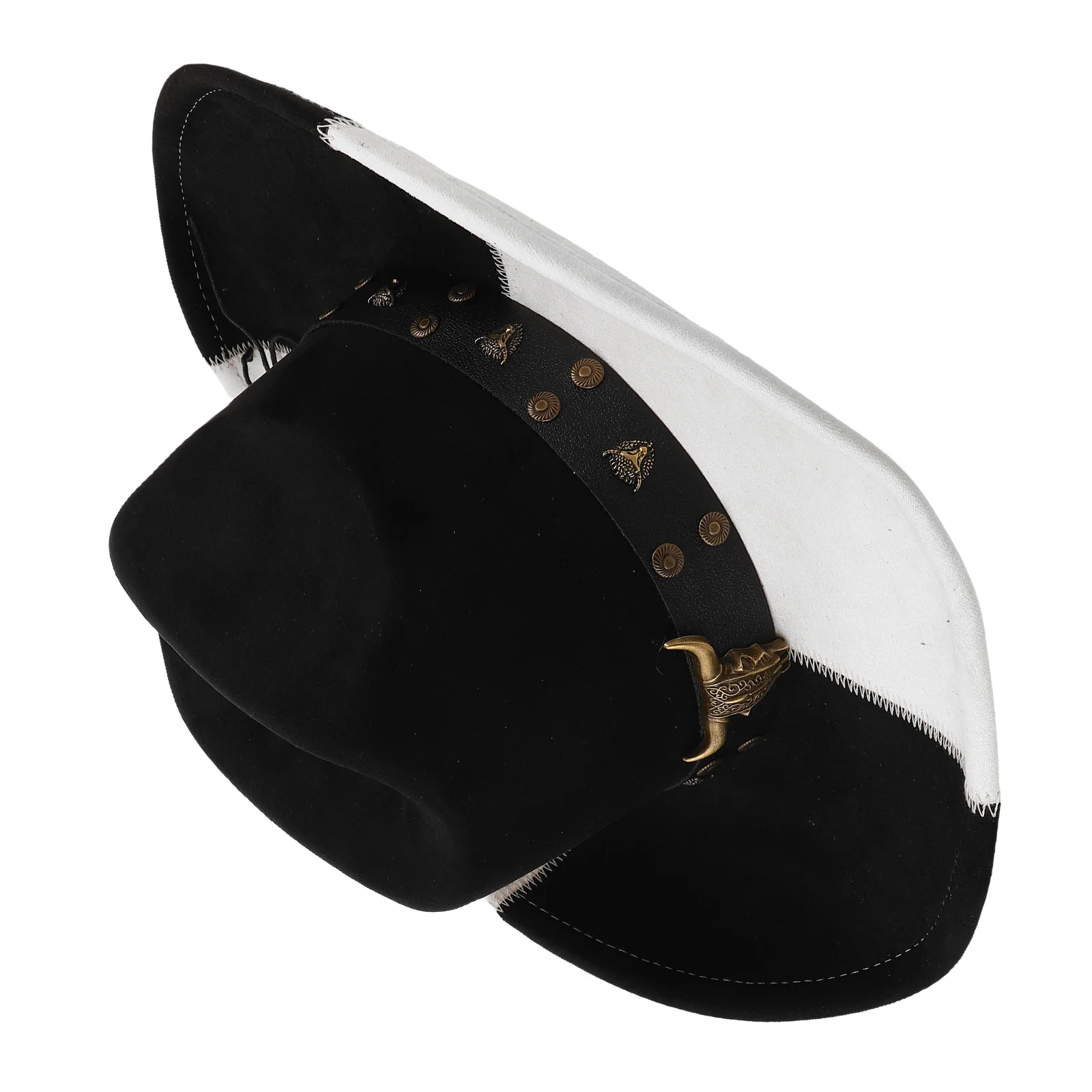 

Adjustable Black White Western Cowboy Hat Wide Brim Sun Protection Unisex Vintage Style Beach Travel Outdoor Fedora for Men