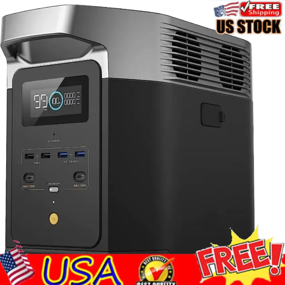 Christmas Deal-Portable Power Station , 1800W AC/100W USB-C Output, Solar Generator(Solar Panel Optional)1024Wh LiFePO4 Battery