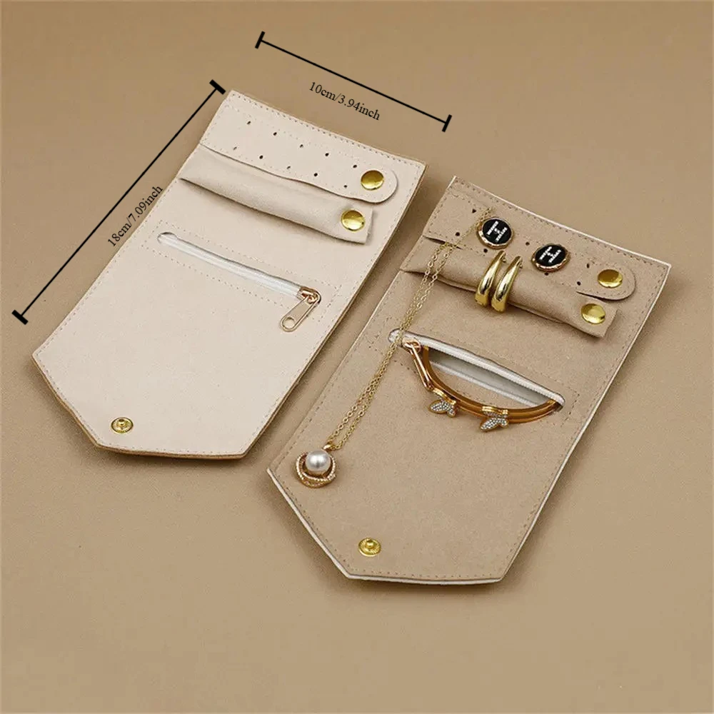 Jewelry Storage Creative Small Jewelry Storage Bag Compact Pu Microfiber Jewelry Organizer Bag Jewelry Packaging Jewelry Roll