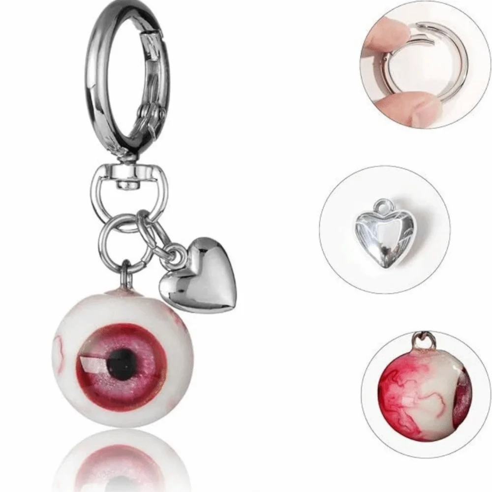 Resin Material Gothic Eye Keychain Eyeball Charms Goth Style Halloween Eyes Keychain Unique Funny Design Eye Keychain Home Decor