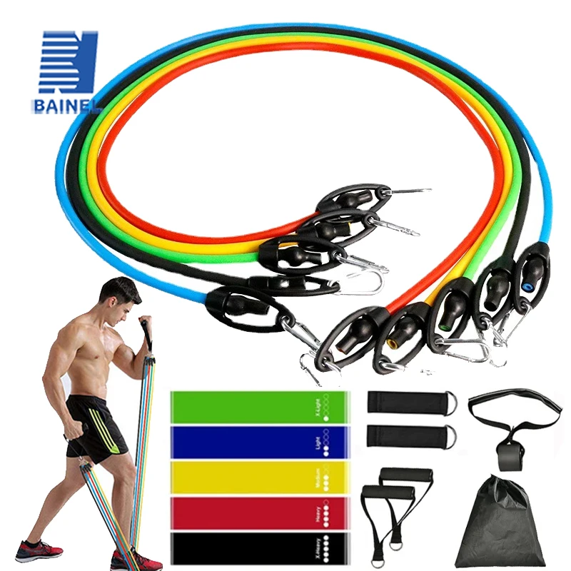 16 Pcs Fitness Resistance Bands Set Pull Tube Rope Elastic Band Gym Home Sport Back Muscle Strength Training  Equipment