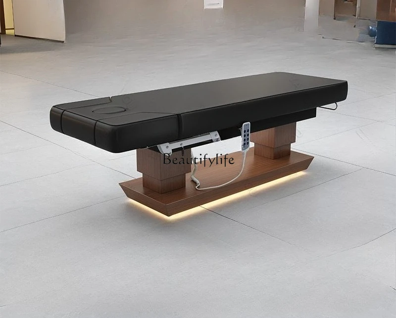 88.New electric high-end beauty salon massage bed with lamp facial body maintenance bed