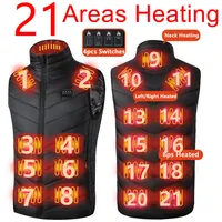 21/9 Areas Heated Vest Men Jacket Heated Winter Womens Electric Usb Heater Camping Jacket Man Thermal Vest Body Warmer Coat 6XL