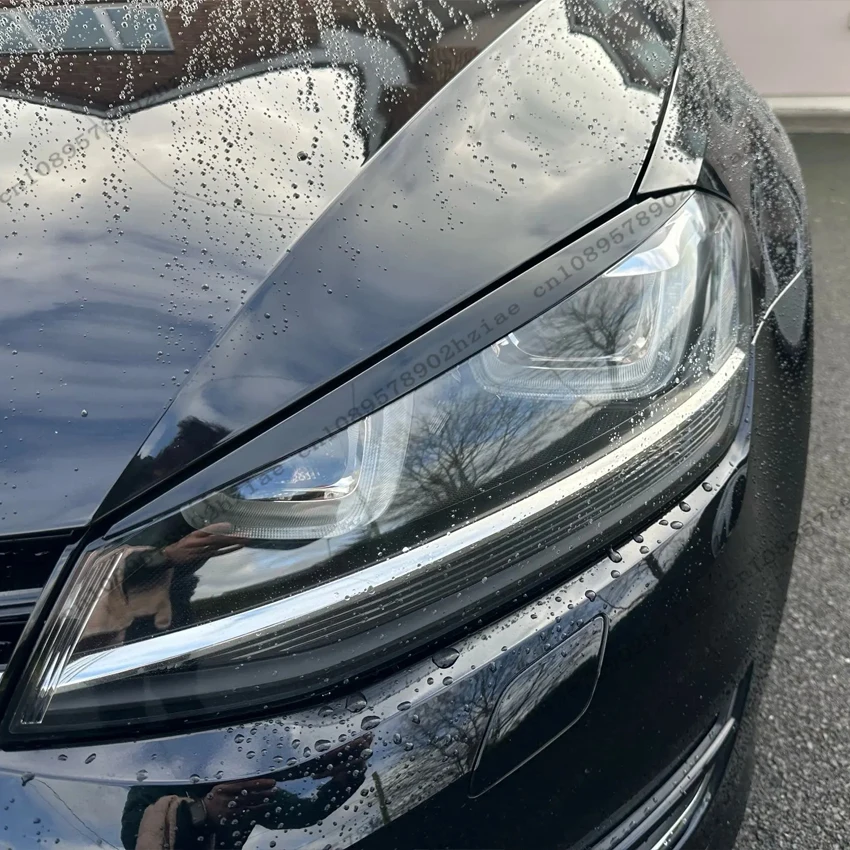 لمعان الأسود العلوي الحاجب غطاء الجفن الكسوة لفولكس واجن جولف MK7 GTI R GTE GTD 2013-2017 تحسين الجمال البصري الجسم أطقم