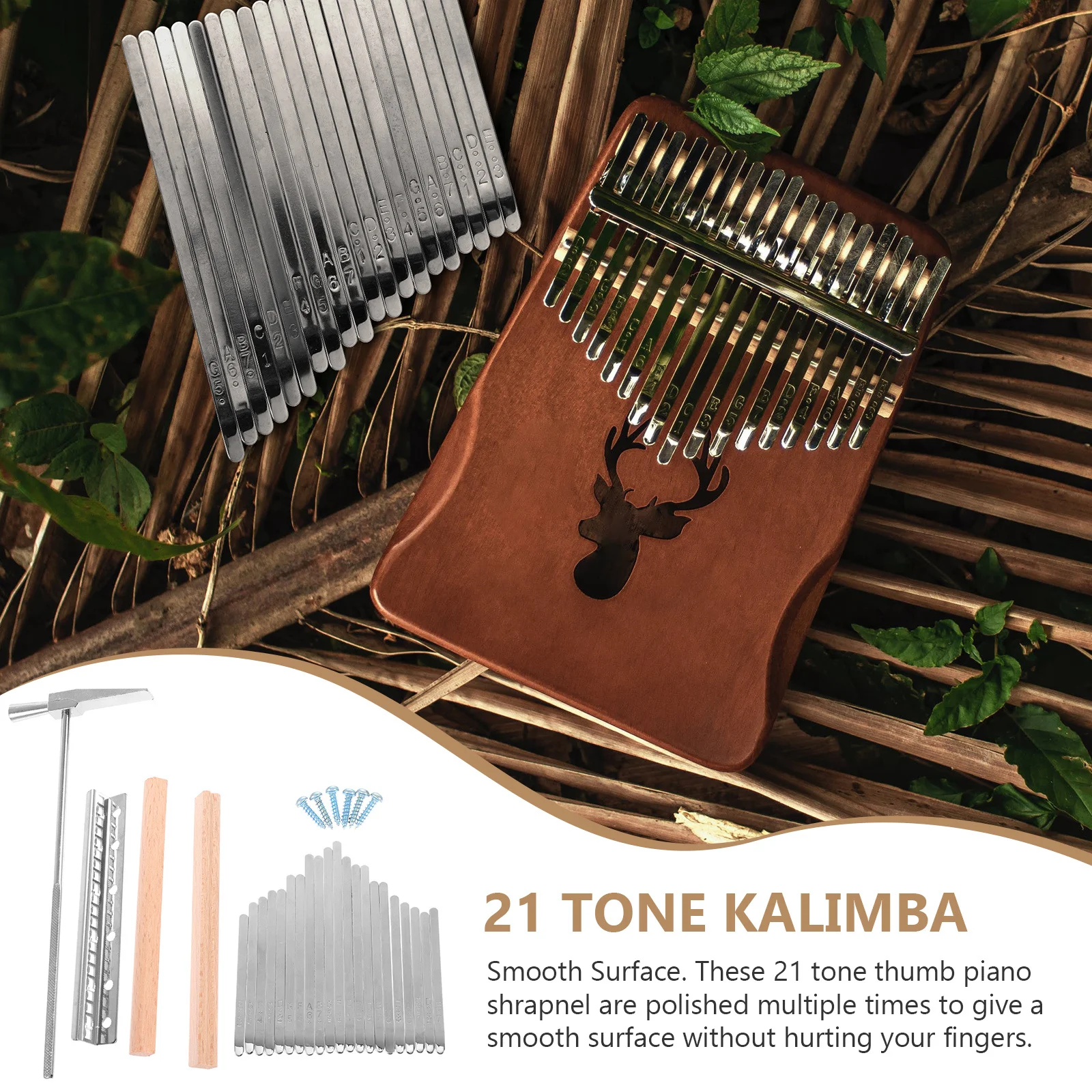 

1Set Kalimba Repair Tool Set Steel Wood Fine Workmanship Durable Practical Music Instrument Parts Kalimba Accessories