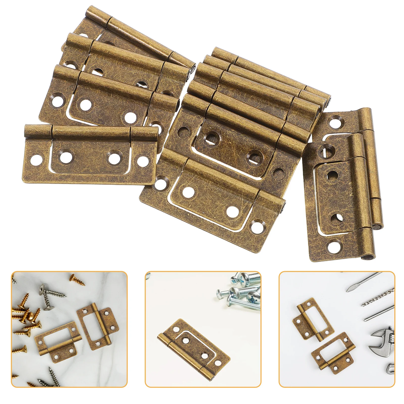 

12Pcs Durable Iron Hinges for Cabinets Doors Stable Small Hinges for Wood Furniture Renovation Cabinet Hardware