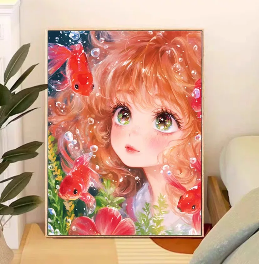 

9ct 60x80 см наборы с принтом «Рыба» для девочек, вышивка крестиком, набор для рукоделия «сделай сам», домашний декор, поделки с иглами, нитки