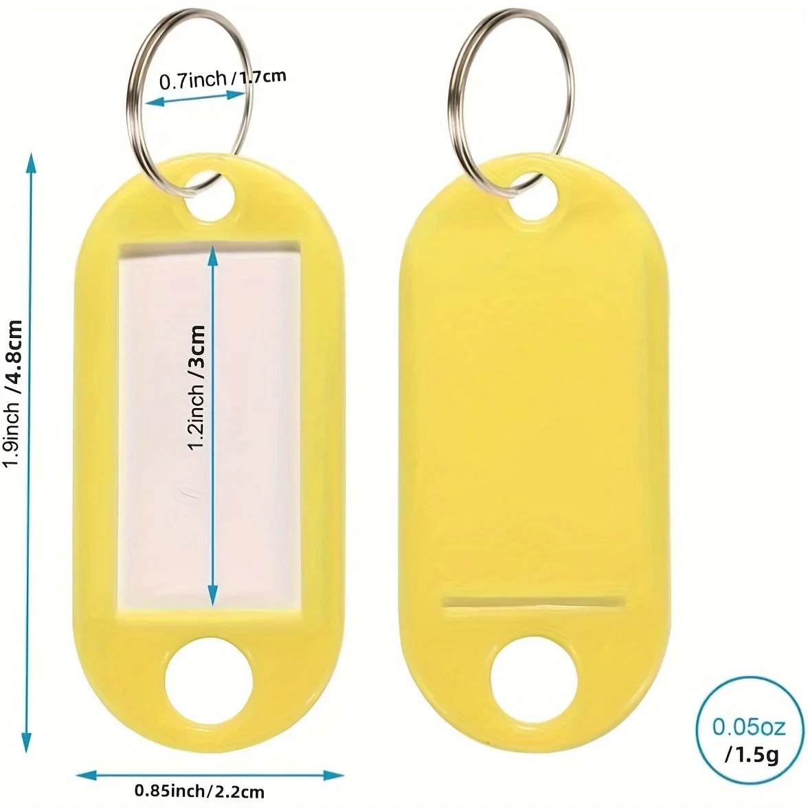 100pcs/50pcs Key Tags With Labels Key Tags, Key Labels, Plastic Key Tag, Key Rings, 10 Colors