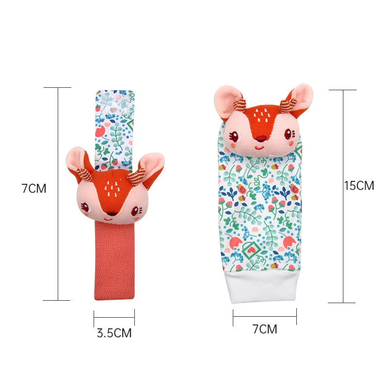 0 12 Months Baby Rattle Socks Toys For Newborn Play Animal Socks Wrist Strap Rattle Infant Foot Socks Bug Babies Accessory