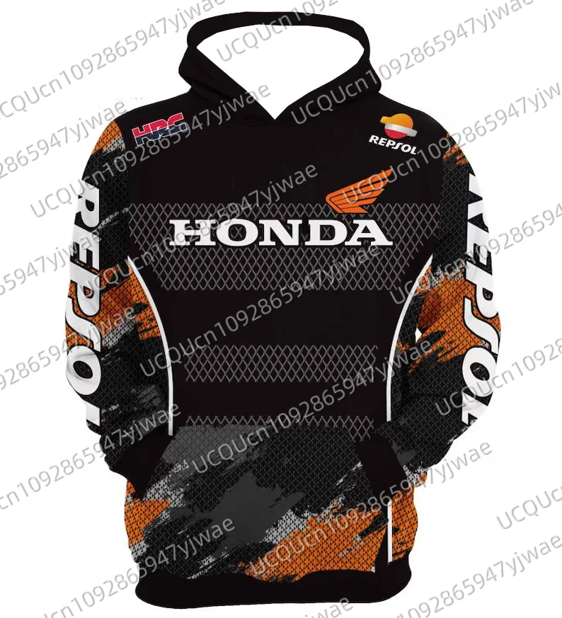 

Racing Honda Motorcycle Jersey Hooded Hoodies Breathable Riding Dirt Bike and Mountain Racing Men's Women's Armored Hoodie
