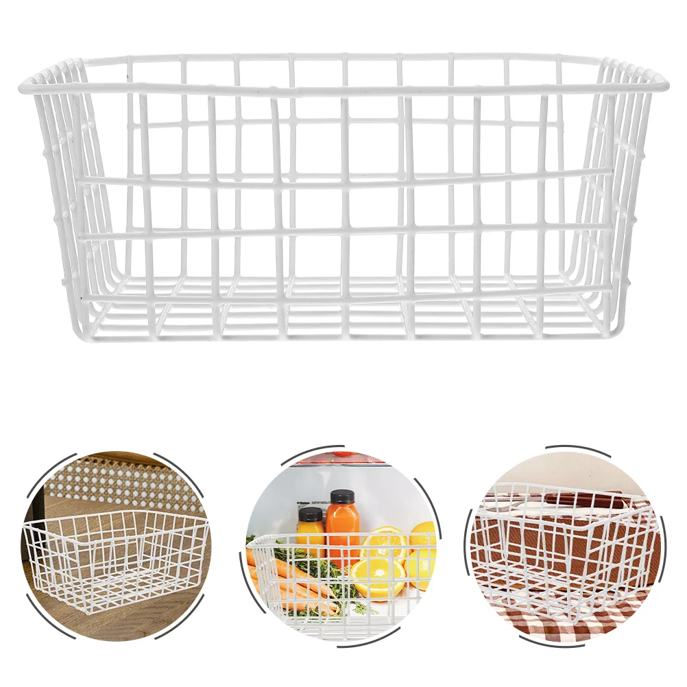 

2 Pcs Freezer Storage Basket Refrigerator Fridge Racks Baskets Wire for Pantry Containers Supplies Organizer Bins