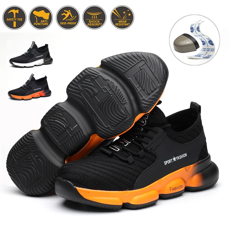 

Men's Work Safety Shoes Anti-puncture Working Sneakers Indestructible Work Shoes Male Lightweight Breathable Men Safety Boots