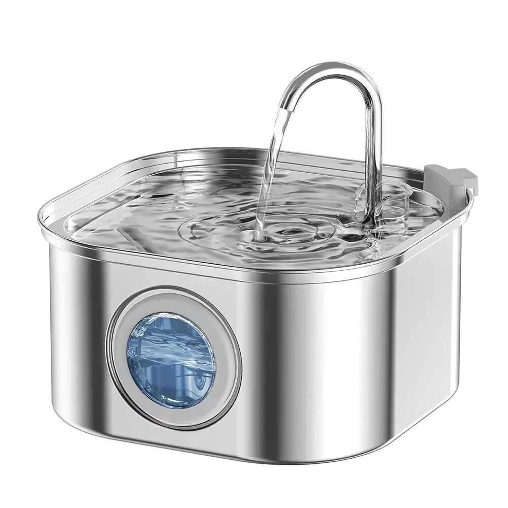 Stainless steel pet water dispenser square bucket cat water dispenser automatic square water purifier