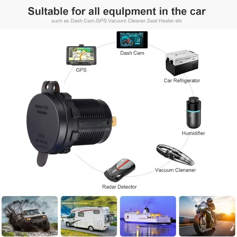 Mini Dual USB Car Charger 4.2A with Voltage Display, Compact Fast Charger for Car