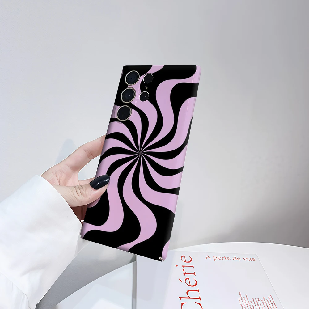 Custodia per telefono Swirl Hue per Samsung Galaxy S25 Ultra S24 S23 Ultra Plus Cover posteriore lucida a doppio strato