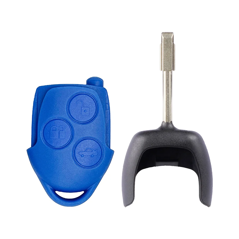 BEST KEY 3 Button Car Remote Key 4D63 Chip 433Mhz P/N: 6C1T15K601AG Blue/Black Blade for Ford Transit WM VM 2006-2014 Car Key