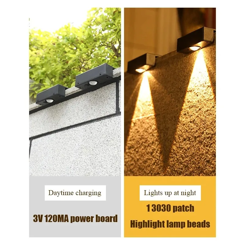 Nowa super jasna lampa ścienna na energię słoneczną Wodoodporna lampa ścienna na zewnątrz ogrodu na dziedzińcu Lampa ścienna Atmosphere Lamp — zdjęcie 3