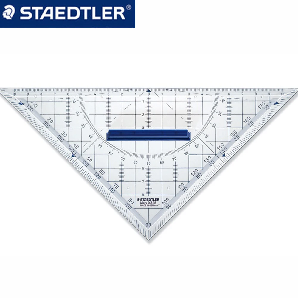 1pcs Staedtler Triangle Ruler Transparent 568 35 Professional Drawing Isosceles Triangle Ruler 16/22CM High-precision Stationery